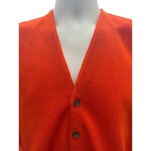 VTG 60's McGregor Bruce Crampton L Orange V Neck Button Cardigan Sweater Grunge